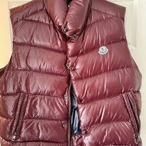 Moncler Burgundy Puffer Vest